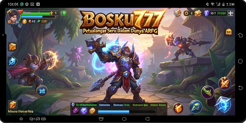 Screenshot gameplay BOSKU777 menampilkan pertarungan aksi mendebarkan dalam dunia fantasi.
