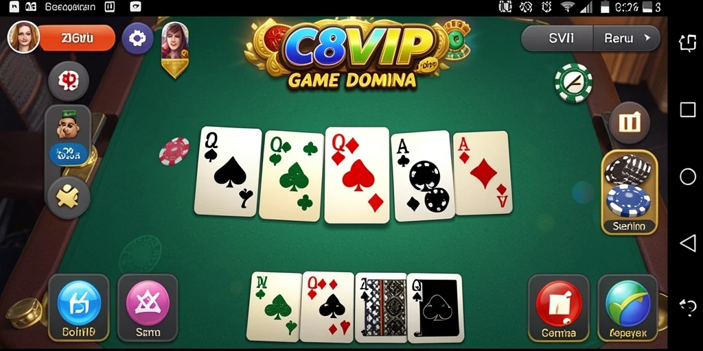 Screenshot gameplay C8VIP menampilkan aksi seru permainan Domino.