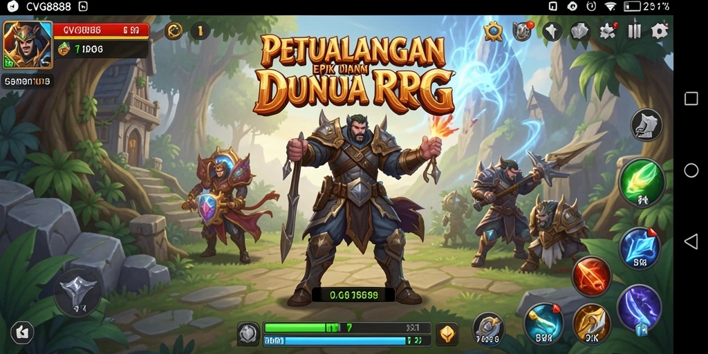 Screenshot dari gameplay <strong>CVG8888</strong> yang menyajikan aksi pertarungan RPG yang mendebarkan.