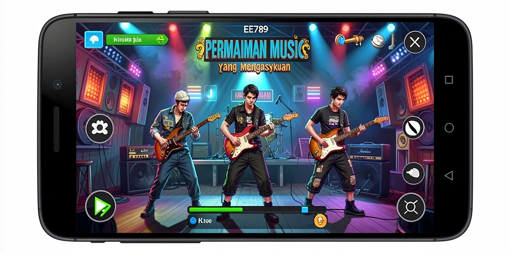 Tampilan gameplay menarik dengan berbagai tantangan musik.