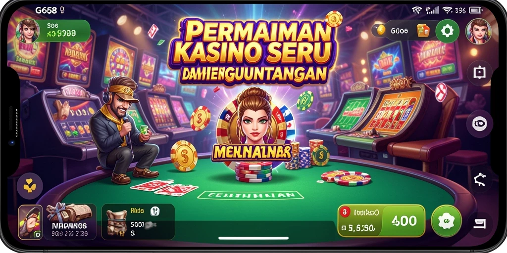 Tampilan gameplay kasino G668 yang warna-warni dan mendebarkan.