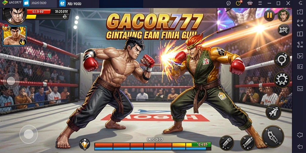 Tampilan penuh aksi dari gameplay pertarungan GACOR777.