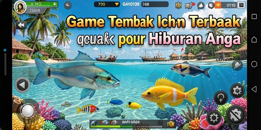 Tampilan gameplay GAYO138 saat menembak ikan berwarna-warni.