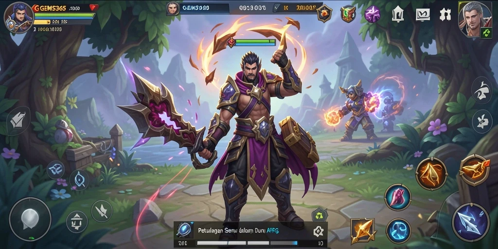 Gameplay seru GEMS365 dengan pertarungan yang intens.