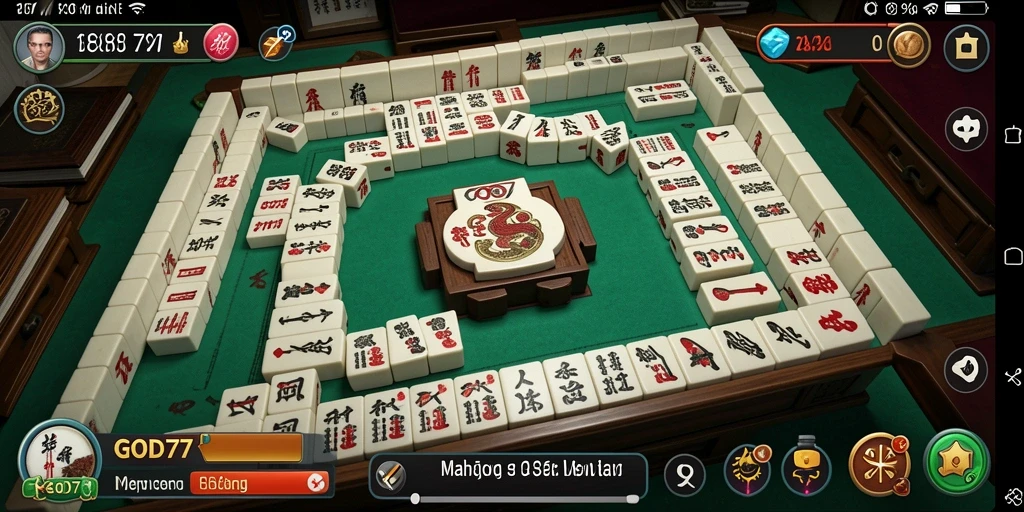 Screenshot gameplay GOD77 yang menunjukkan keseruan bermain Mahjong.