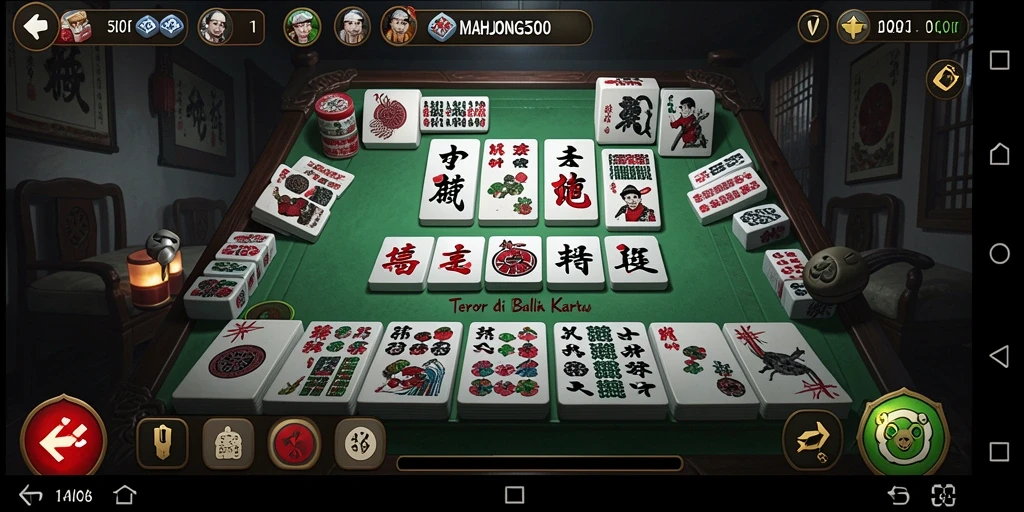 Tampilan gameplay menegangkan dari MAHJONG500 dengan suasana Horror yang mencekam.