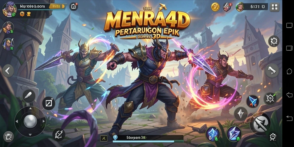 Tampilan aksi pertarungan seru dalam MENARA4D.
