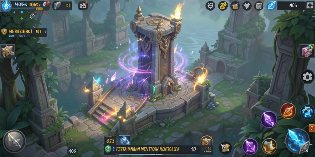 Tampilan seru gameplay N06 dengan berbagai menara strategis.