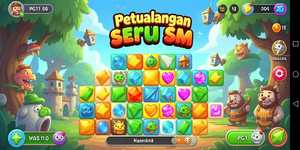 Tampilan menarik dalam game Match-3 yang menantang.