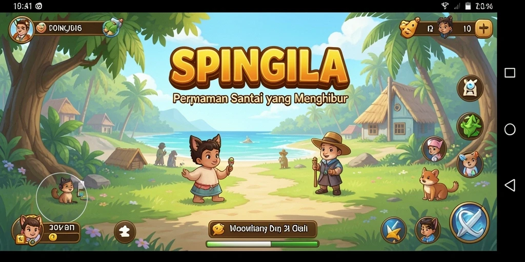 Tampilan gameplay <strong>SPINGILA</strong> yang penuh warna dan seru.